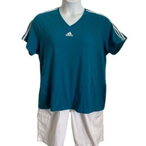 Adidas Vintage V neck Tee SZ 1X